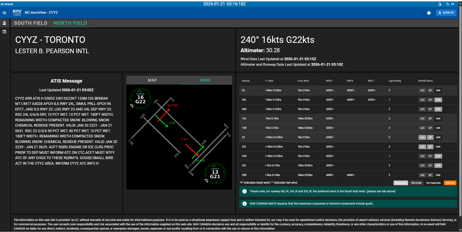 AeroView capture Jan 20 showing wind conditions under which Westbound arrivals were maintained.
