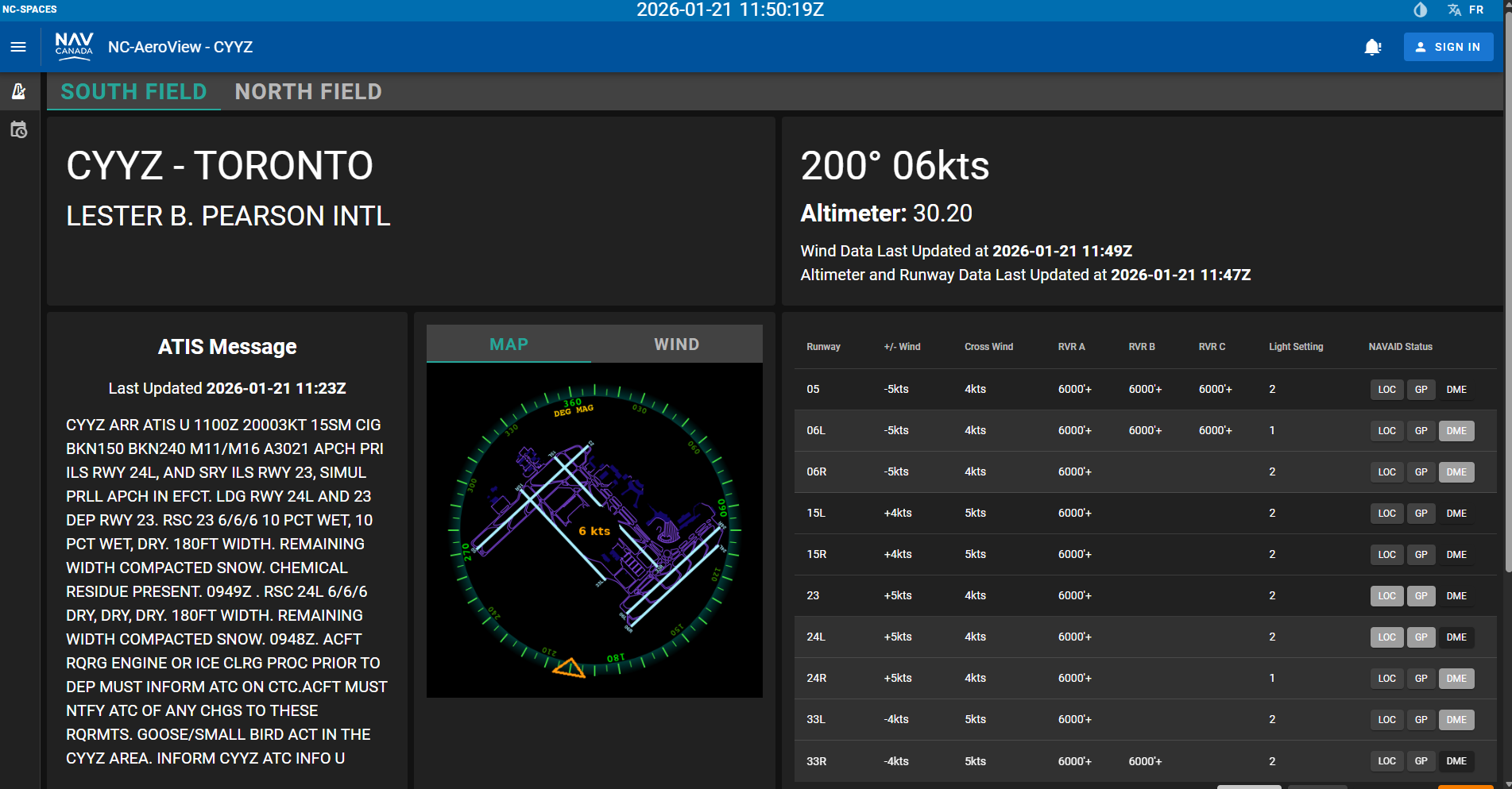 AeroView morning capture Jan 21 showing surface winds on one field.